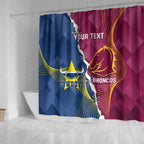 Custom Cowboys And Broncos Rugby Shower Curtain Dynamic Style