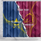 Custom Cowboys And Broncos Rugby Shower Curtain Dynamic Style