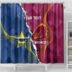 Custom Cowboys And Broncos Rugby Shower Curtain Dynamic Style