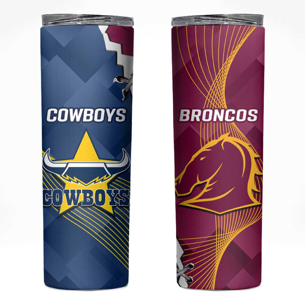 Cowboys And Broncos Rugby Skinny Tumbler Dynamic Style