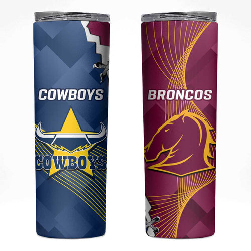 Cowboys And Broncos Rugby Skinny Tumbler Dynamic Style