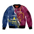 Custom Cowboys And Broncos Rugby Sleeve Zip Bomber Jacket Dynamic Style