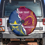 Custom Cowboys And Broncos Rugby Spare Tire Cover Dynamic Style