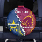 Custom Cowboys And Broncos Rugby Spare Tire Cover Dynamic Style