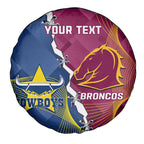 Custom Cowboys And Broncos Rugby Spare Tire Cover Dynamic Style