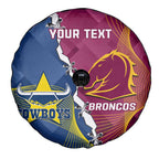 Custom Cowboys And Broncos Rugby Spare Tire Cover Dynamic Style