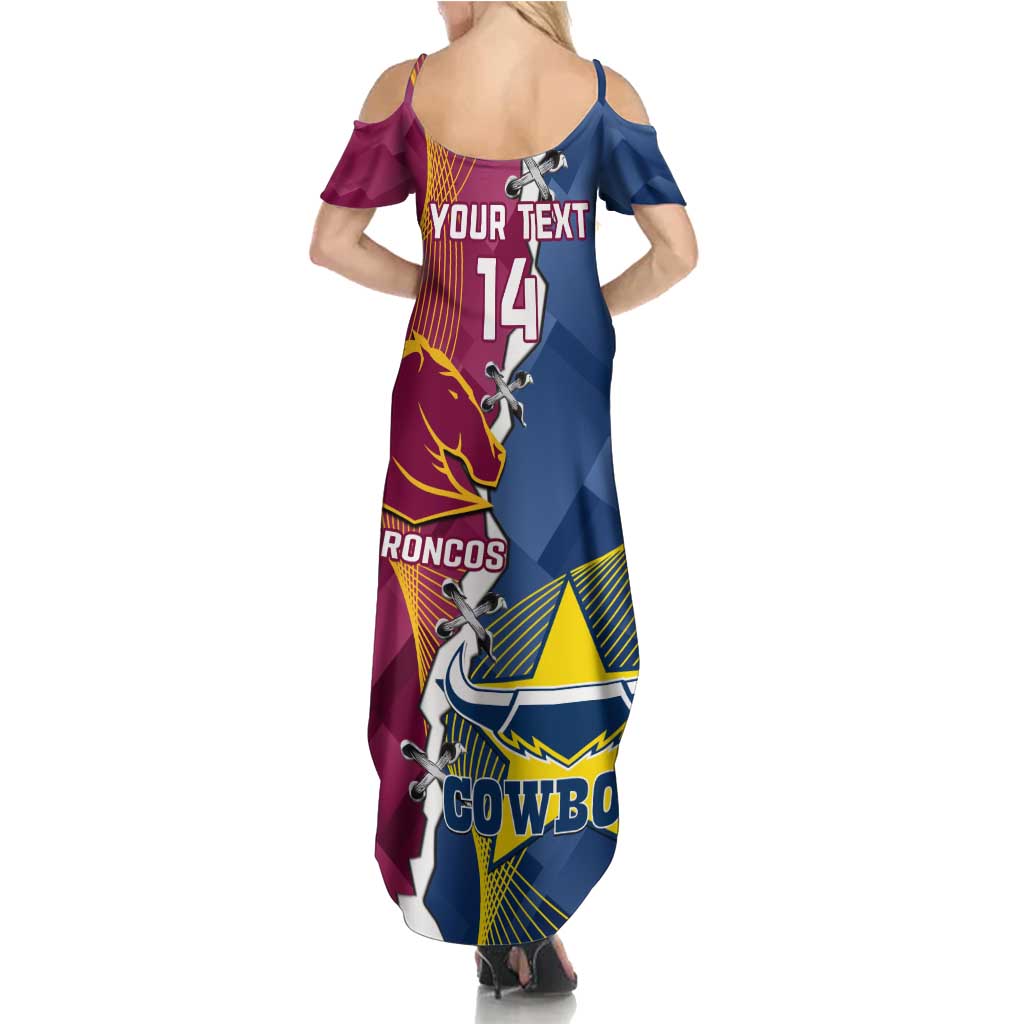 Custom Cowboys And Broncos Rugby Summer Maxi Dress Dynamic Style