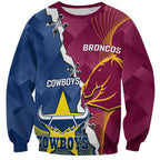 Custom Cowboys And Broncos Rugby Sweatshirt Dynamic Style