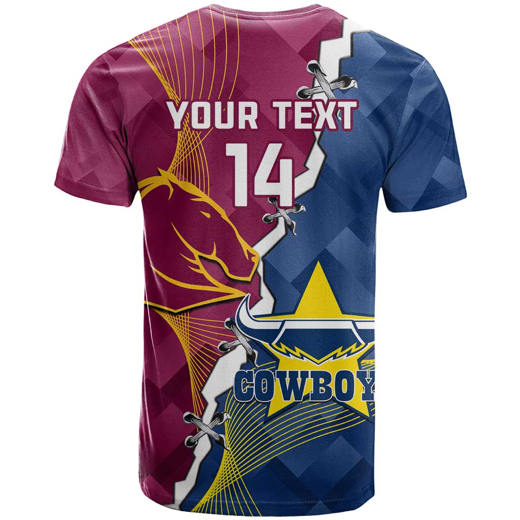 Custom Cowboys And Broncos Rugby T Shirt Dynamic Style