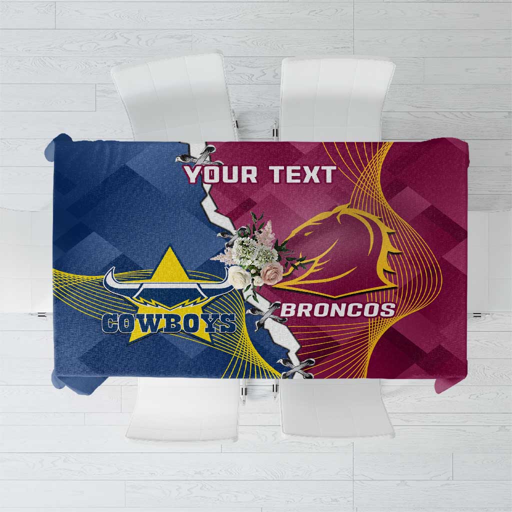 Custom Cowboys And Broncos Rugby Tablecloth Dynamic Style