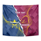 Custom Cowboys And Broncos Rugby Tapestry Dynamic Style