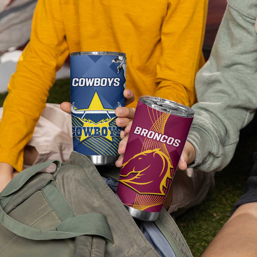 Cowboys And Broncos Rugby Tumbler Cup Dynamic Style