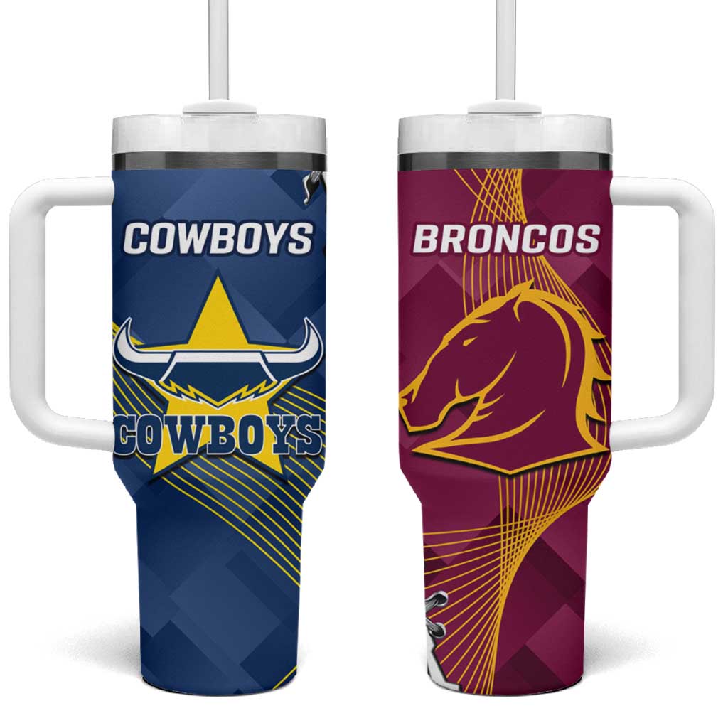 Cowboys And Broncos Rugby Tumbler With Handle Dynamic Style
