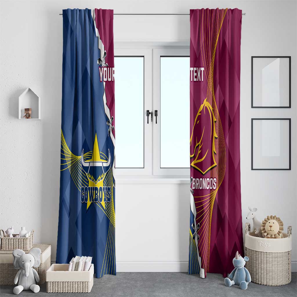 Custom Cowboys And Broncos Rugby Window Curtain Dynamic Style
