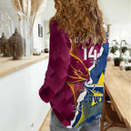 Custom Cowboys And Broncos Rugby Women Casual Shirt Dynamic Style