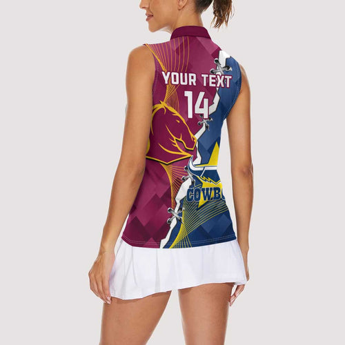 Custom Cowboys And Broncos Rugby Women Sleeveless Polo Shirt Dynamic Style