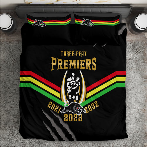 nrl-panthers-bedding-set-premiers-2023-three-peat-proud-of-our-boys-black