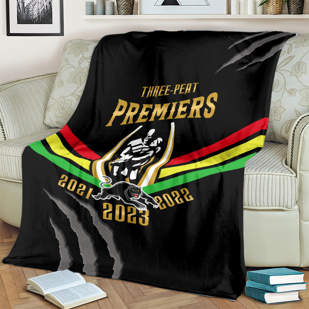 NRL Panthers Blanket Premiers 2023 Three Peat Proud Of Our Boys Black LT14