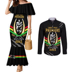 nrl-panthers-couples-matching-mermaid-dress-and-long-sleeve-button-shirts-premiers-2023-three-peat-proud-of-our-boys-black