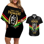 nrl-panthers-couples-matching-off-shoulder-short-dress-and-hawaiian-shirt-premiers-2023-three-peat-proud-of-our-boys-black