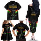 nrl-panthers-family-matching-off-shoulder-long-sleeve-dress-and-hawaiian-shirt-premiers-2023-three-peat-proud-of-our-boys-black