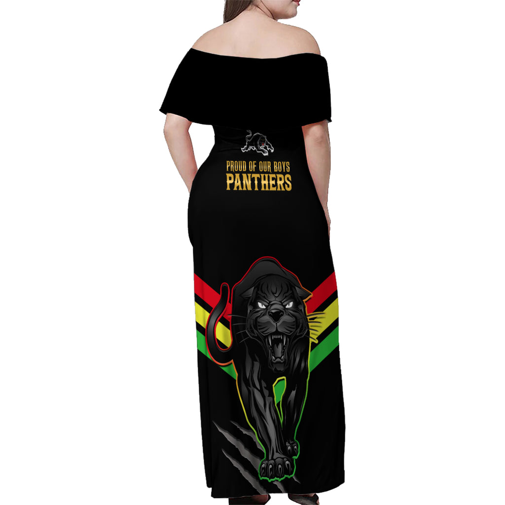 nrl-panthers-family-matching-off-shoulder-maxi-dress-and-hawaiian-shirt-premiers-2023-three-peat-proud-of-our-boys-black