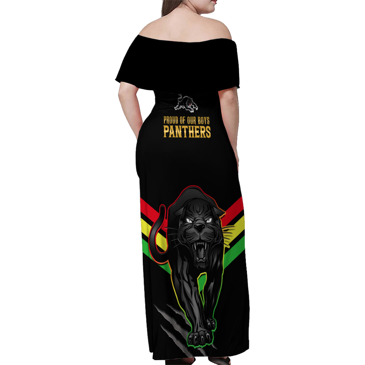 nrl-panthers-family-matching-off-shoulder-maxi-dress-and-hawaiian-shirt-premiers-2023-three-peat-proud-of-our-boys-black