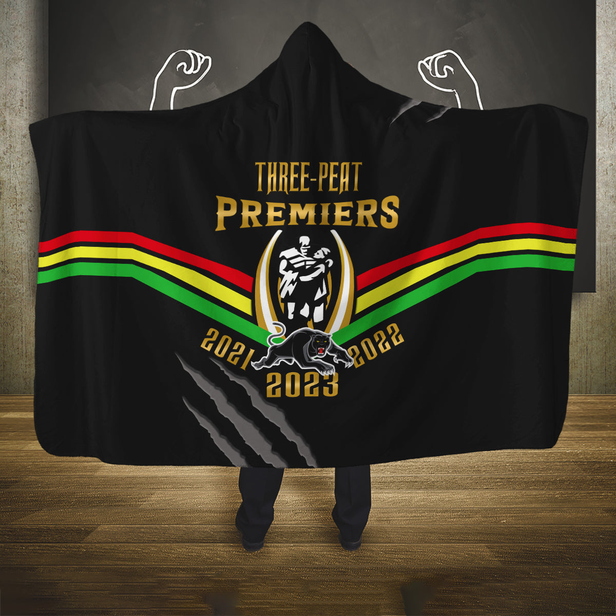 nrl-panthers-hooded-blanket-premiers-2023-three-peat-proud-of-our-boys-black