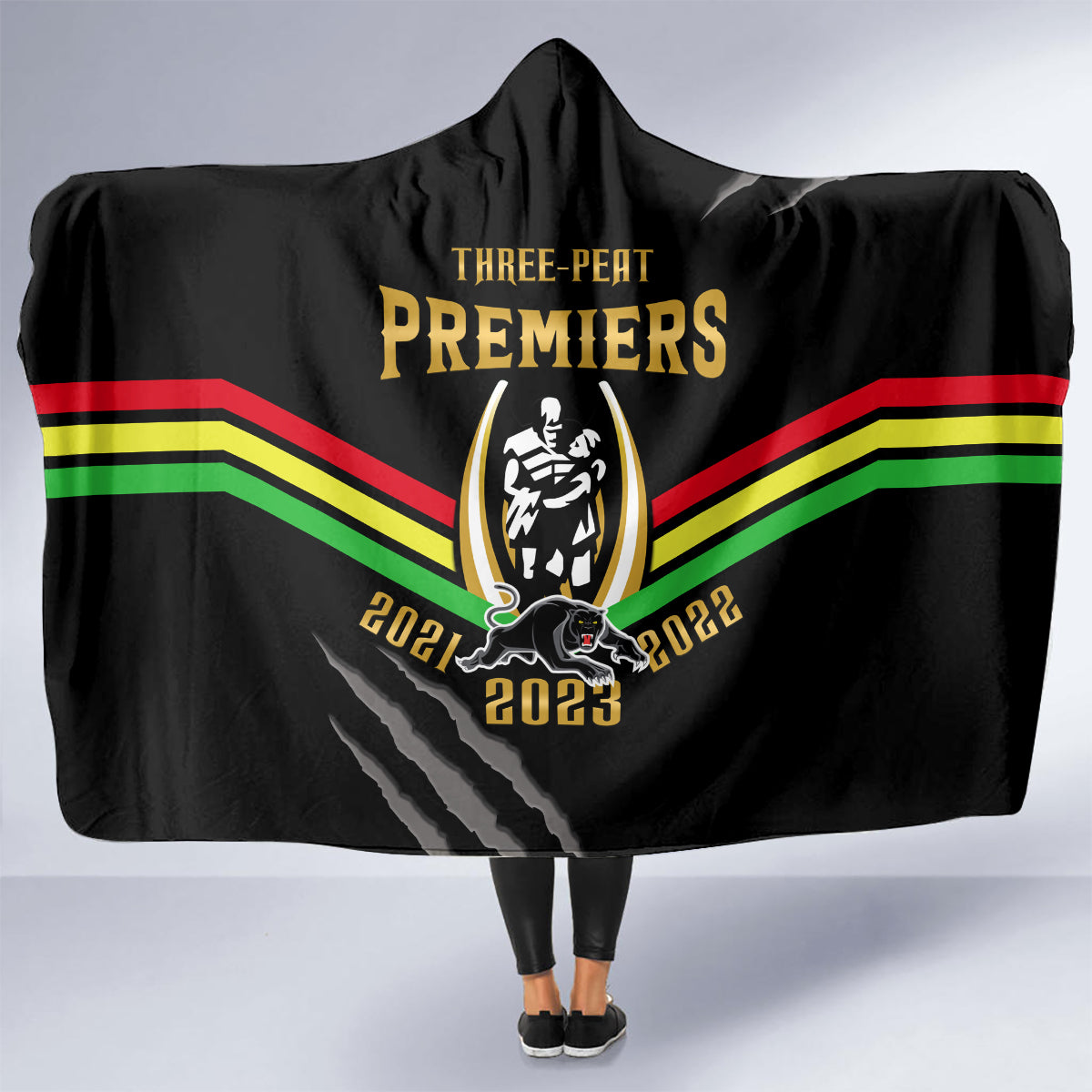 nrl-panthers-hooded-blanket-premiers-2023-three-peat-proud-of-our-boys-black