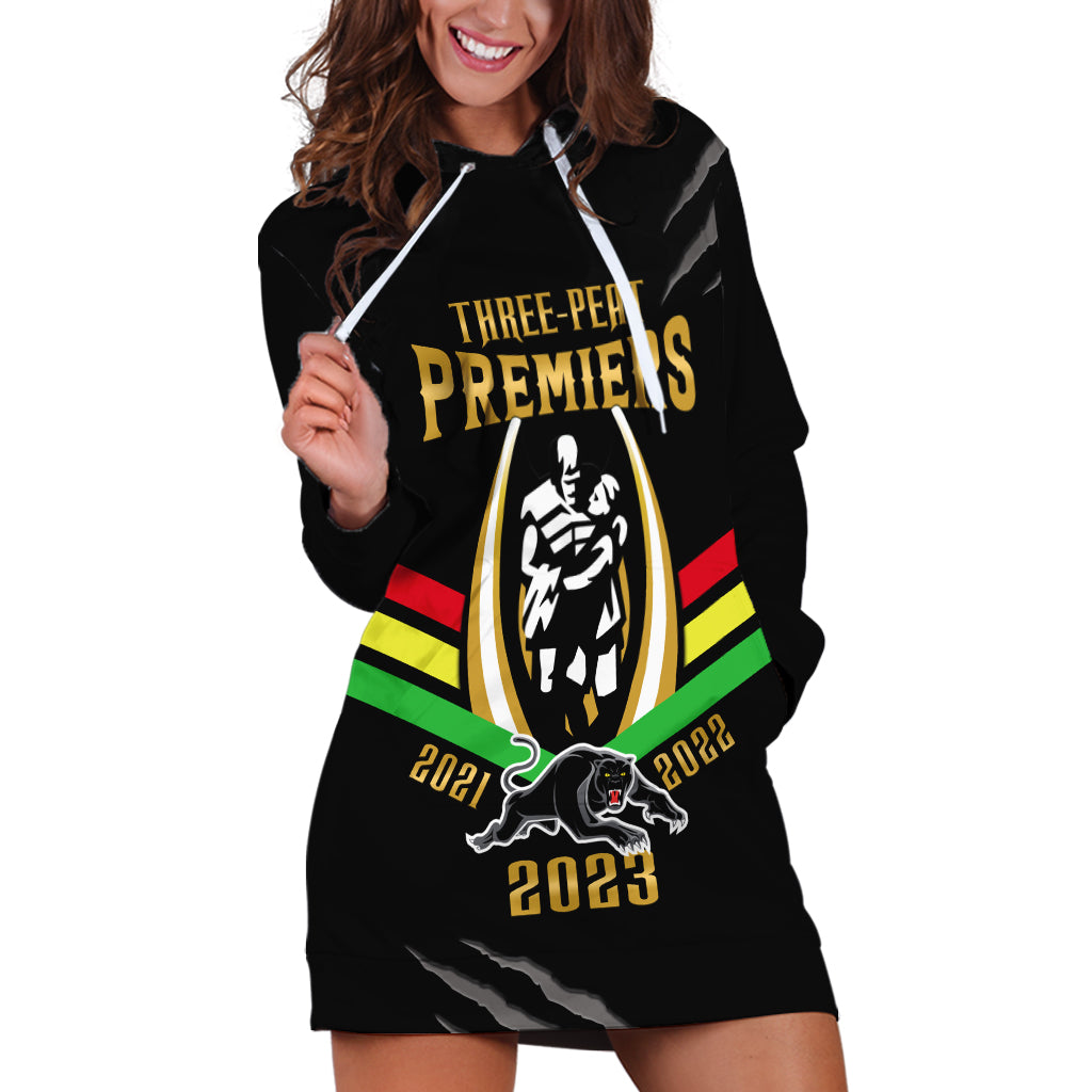 nrl-panthers-hoodie-dress-premiers-2023-three-peat-proud-of-our-boys-black
