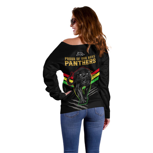 nrl-panthers-off-shoulder-sweater-premiers-2023-three-peat-proud-of-our-boys-black