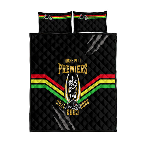 nrl-panthers-quilt-bed-set-premiers-2023-three-peat-proud-of-our-boys-black