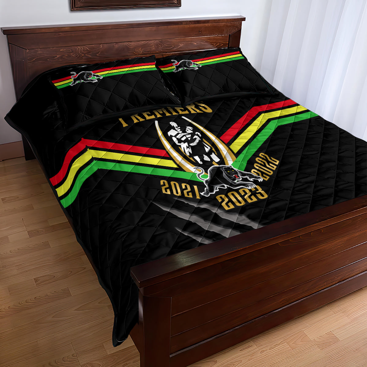 nrl-panthers-quilt-bed-set-premiers-2023-three-peat-proud-of-our-boys-black