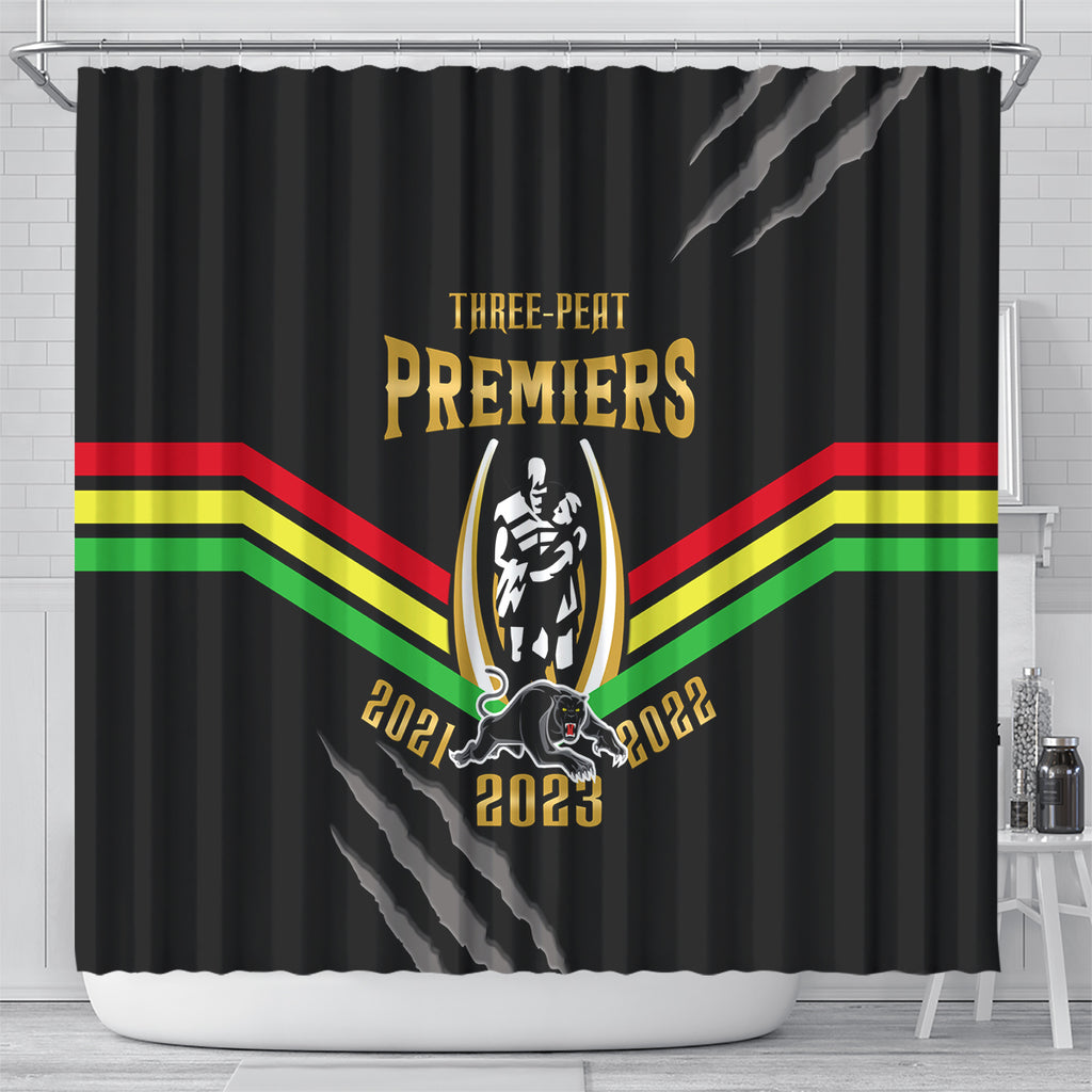 nrl-panthers-shower-curtain-premiers-2023-three-peat-proud-of-our-boys-black