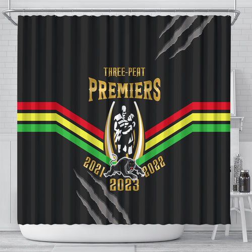 nrl-panthers-shower-curtain-premiers-2023-three-peat-proud-of-our-boys-black