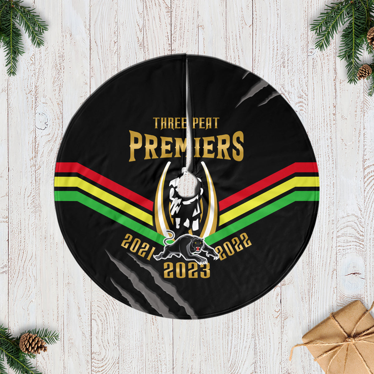 nrl-panthers-tree-skirt-premiers-2023-three-peat-proud-of-our-boys-black