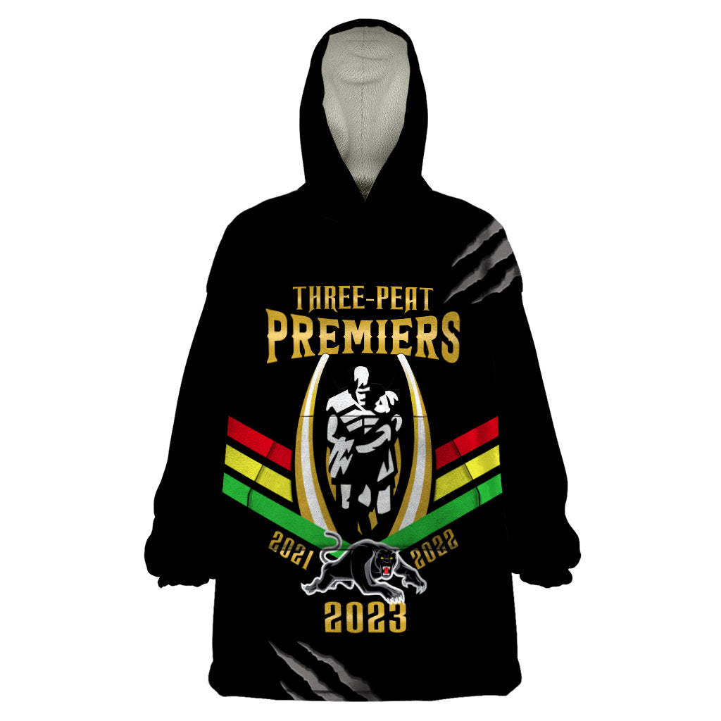 nrl-panthers-wearable-blanket-hoodie-premiers-2023-three-peat-proud-of-our-boys-black