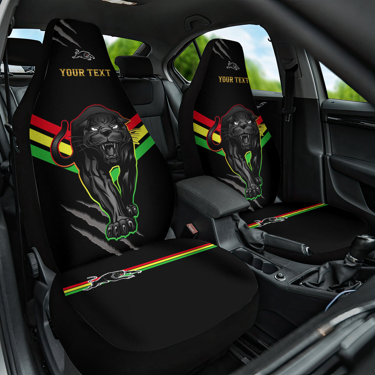 personalised-nrl-panthers-car-seat-cover-premiers-2023-three-peat-proud-of-our-boys-black