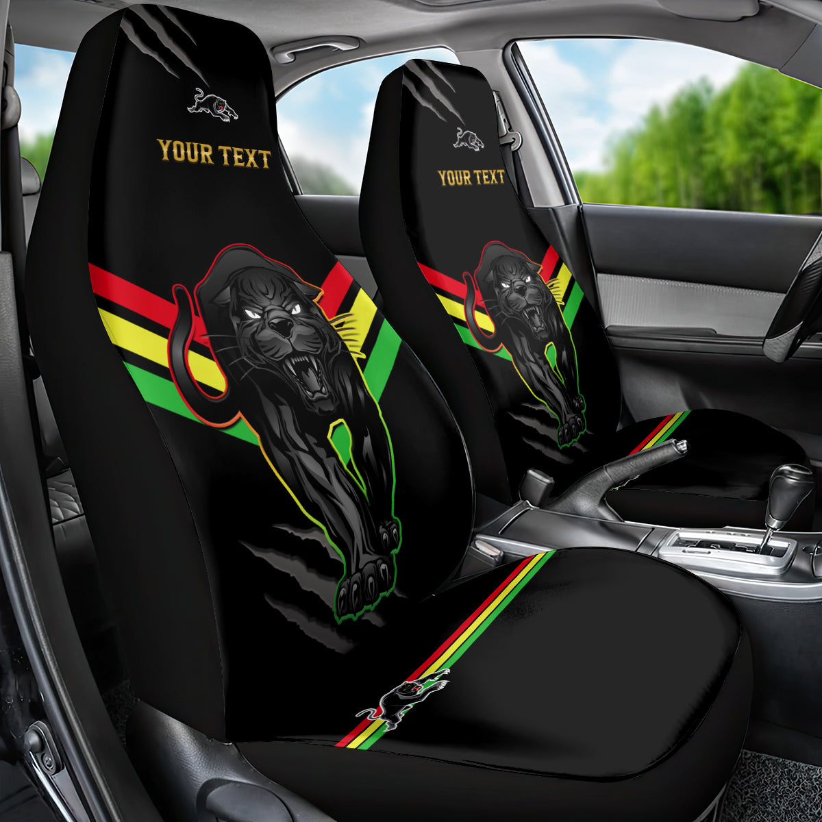 personalised-nrl-panthers-car-seat-cover-premiers-2023-three-peat-proud-of-our-boys-black