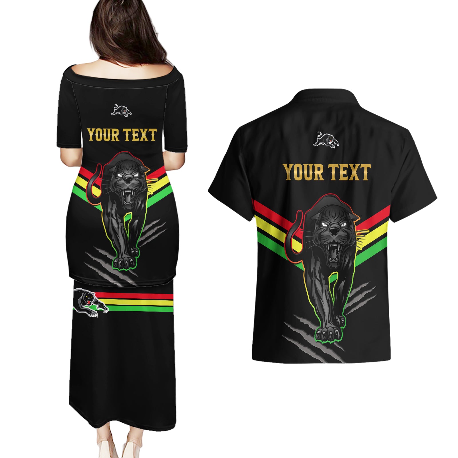 personalised-nrl-panthers-couples-matching-puletasi-dress-and-hawaiian-shirt-premiers-2023-three-peat-proud-of-our-boys-black
