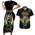 personalised-nrl-panthers-couples-matching-short-sleeve-bodycon-dress-and-hawaiian-shirt-premiers-2023-three-peat-proud-of-our-boys-black