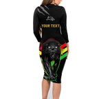 personalised-nrl-panthers-family-matching-long-sleeve-bodycon-dress-and-hawaiian-shirt-premiers-2023-three-peat-proud-of-our-boys-black