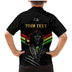 personalised-nrl-panthers-family-matching-mermaid-dress-and-hawaiian-shirt-premiers-2023-three-peat-proud-of-our-boys-black