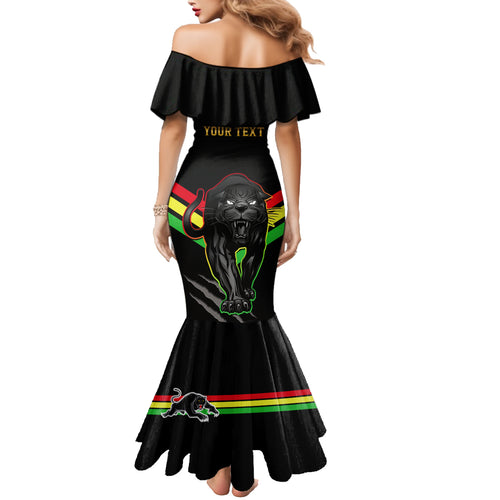 personalised-nrl-panthers-family-matching-mermaid-dress-and-hawaiian-shirt-premiers-2023-three-peat-proud-of-our-boys-black
