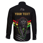 personalised-nrl-panthers-family-matching-off-shoulder-long-sleeve-dress-and-hawaiian-shirt-premiers-2023-three-peat-proud-of-our-boys-black