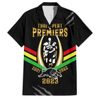 personalised-nrl-panthers-family-matching-short-sleeve-bodycon-dress-and-hawaiian-shirt-premiers-2023-three-peat-proud-of-our-boys-black