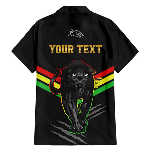 personalised-nrl-panthers-family-matching-short-sleeve-bodycon-dress-and-hawaiian-shirt-premiers-2023-three-peat-proud-of-our-boys-black