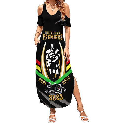personalised-nrl-panthers-family-matching-summer-maxi-dress-and-hawaiian-shirt-premiers-2023-three-peat-proud-of-our-boys-black