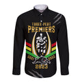 personalised-nrl-panthers-long-sleeve-button-shirt-premiers-2023-three-peat-proud-of-our-boys-black
