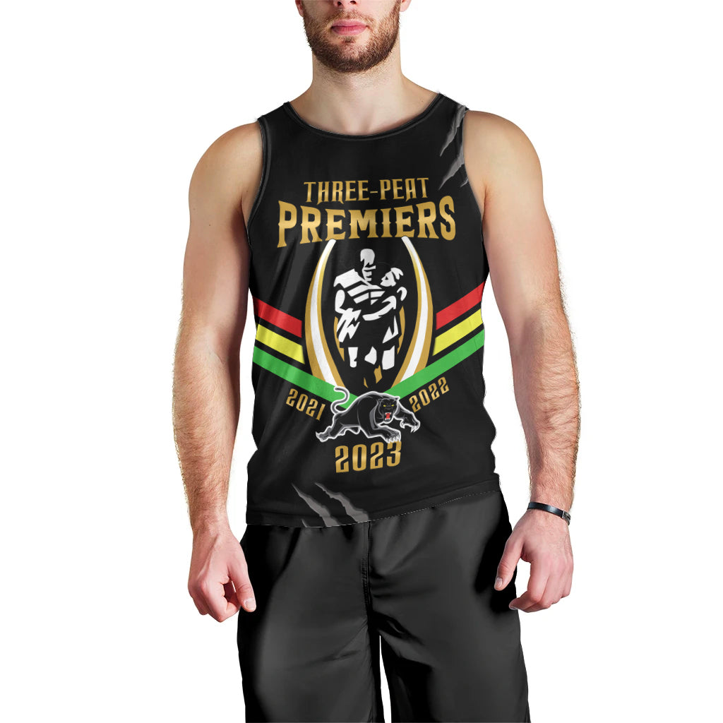 personalised-nrl-panthers-men-tank-top-premiers-2023-three-peat-proud-of-our-boys-black